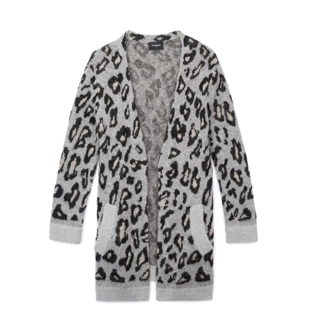 The Kooples Leopard Wool and Mohair Jacquard Cardigan